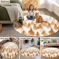 thumbnail image 5 of Burnt Orange Forest Large Round Rug 8 FT, Non Slip Living Room Area Carpet, Contemporary Silhouette Abstract Art Washable Soft Circle Rug Non-Shedding Floor Carpet for Bedroom Office Dining Room, 5 of 9