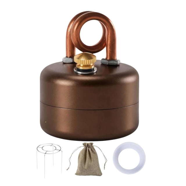 1 Ensemble de Réchaud de Camping Portable avec Support, Sac de Rangement, Réchaud Brûleur en Acier Inoxydable Léger, Mini Fournaise à Combustible Liquide pour Aventures en Plein Air, Sac à Dos, Randonnée
