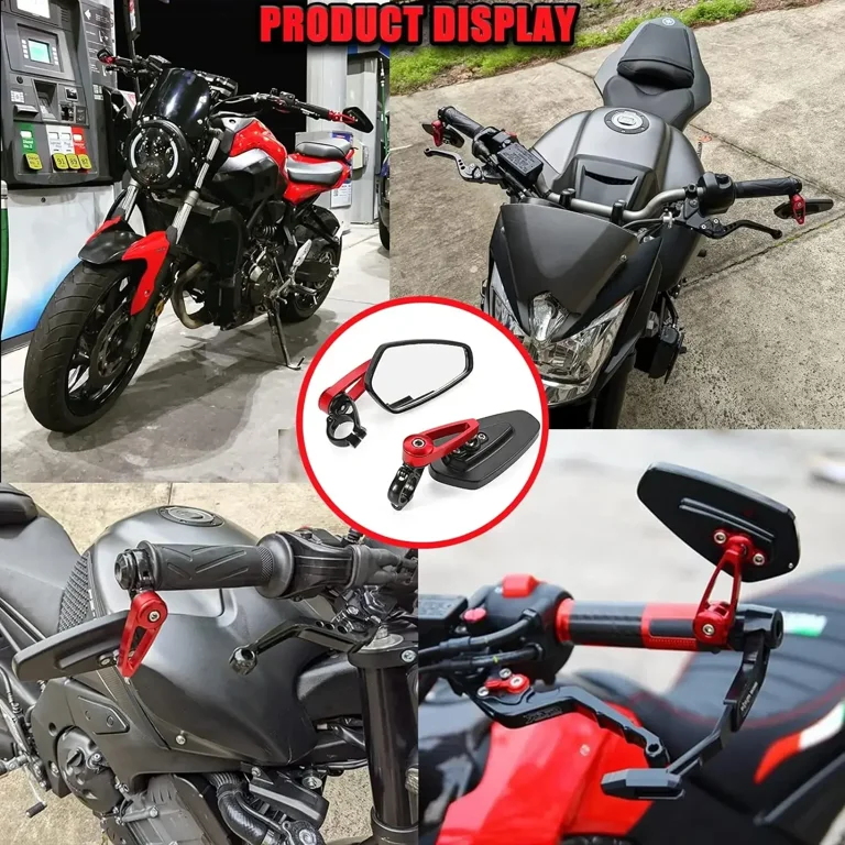 PAIR CHROME ADJUSTABLE MOTORCYCLE REARVIEW MIRROR 10MM FOR HONDA - Foto 3