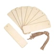 thumbnail image 2 of GUOOL 10 Pieces Unfinished Wooden Bookmarks with Hanging Ropes for DIY Hand Crafts 12cmx3cm, 2 of 9