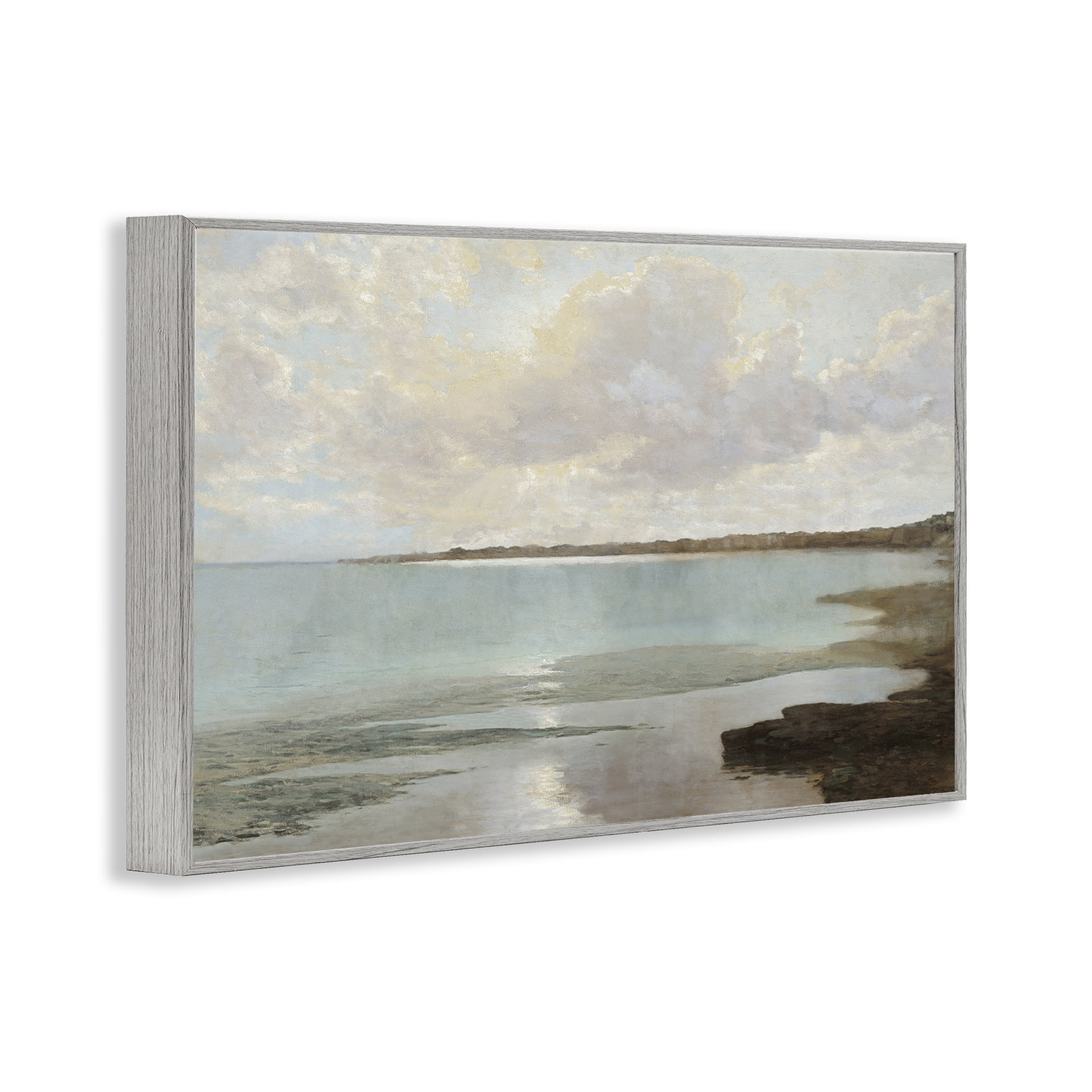 Stupell Industries At The Shore Horizon Gray Framed Giclee Art, design by Christy McKee