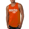 thumbnail image 1 of Wild Bobby Rooted in Christ Inspirational/Christian Men Graphic Tank Top, Orange, Large, 1 of 5