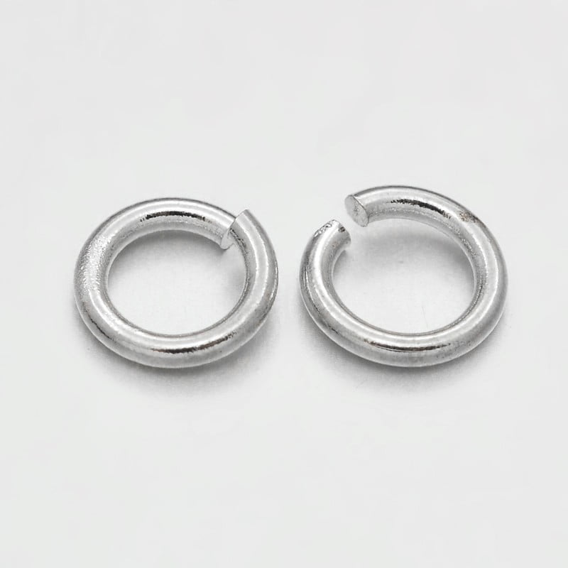 Brass Open Jump Rings Round Silver 20 Gauge 5x0.8mm Inner Diameter: 3.4mm 9146pcs/500g