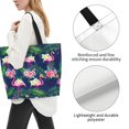 thumbnail image 3 of Flamingo Women's Tote Bags Reusable Grocery Shopping Bag Foldable for Beach Gym Work Daily Carry All, 3 of 6