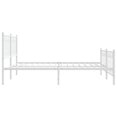 Bed frame with head and footboard metal white 180x200 cm
