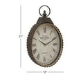 thumbnail image 3 of DecMode 12" x 21" Black Metal Finial Pocket Watch Style Wall Clock with Rope Accent, 3 of 9