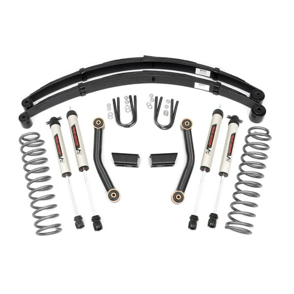 Rough Country 3" Lift Kit w/V2 Shocks for 1984-2001 Jeep Cherokee XJ - 630X70