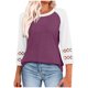 thumbnail image 2 of Top de tallas grandes,Blusa informal de manga 3/4 para mujer, cuello redondo, estampado, mezcla de poliéster y elastano, corte holgado para estar en casa, sopatenor, 2 of 8