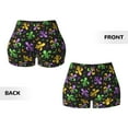 thumbnail image 5 of Fotbe Mardi Gras Carnival4 Seamless Shorts, Womens Workout Shorts High Waist Stretch Booty Short for Gym/Yoga/Running/Biking-Small, 5 of 9