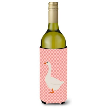 

Carolines Treasures BB7892LITERK Embden Goose Pink Check Wine Bottle Beverge Insulator Hugger