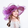 thumbnail image 5 of LRen Womens Tea Party Hats European Style Women's Sun Visor Hat with Large Floral Mesh Design for Fashionable Outdoor Sun Hot Pink, 5 of 5