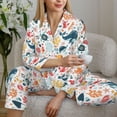 thumbnail image 6 of Fotbe Sea Life 1 Pattern Long Sleeve Pajama Set for Women,Sleepwear Set,2-piece Loungewear Set,Soft PJs Comfy Nightwear with Pockets -Medium, 6 of 7