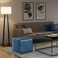 thumbnail image 4 of SIMPLIHOME Brody Square Pouf, Footstool, Upholstered in Distressed Blue Faux Leather, for the Living Room, Bedroom and Kids Room, Transitional, Modern, 4 of 5