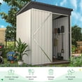 thumbnail image 6 of YODOLLA 5 x 3 ft. Outdoor Metal Steel Storage Shed with Sliding Roof & Lockable Door for Backyard, Garden,White, 6 of 6