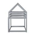 thumbnail image 2 of House-shaped Twin Over Bunk Bed In Grey, Made With Rubber Wood, Includes & Guardrails Grey Wood Bed, Fascinating Feature And Long-lasting, 2 of 6