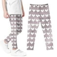 thumbnail image 2 of Girls Baby and Toddler Capris Leggings Full Length Pants Girls Heart Printed Pants High Waist Stretchy Soft Tights Kids Summer Leggings for School Wearing Pinks 7 Years, 2 of 5