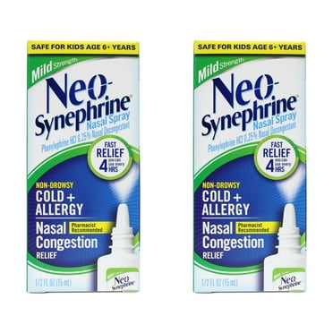 Neo-Synephrine Cold and Allergy Nasal Spray Mild Formula, 0.5 fl oz (2 Pack)