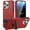 Red, variant on ELEHOLD Rugged Case for iPhone 16 Pro Max,Hybrid Military Grade Drop Protection Built-in Hidden Kickstand Shockproof Armor Cover for iPhone 16 Pro Max,Black