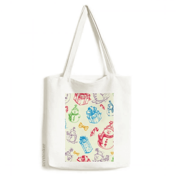mas Snowman Festival Tote Canvas Bag Shopping Satchel Casual Handbag