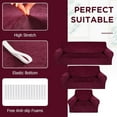 thumbnail image 3 of 3 Pcs Slipcover Set for Couch Furniture Covers for Sofa Loveseat Couch Arm Chair, Form Fit Stretch, Wrinkle Free, Furniture Protector(Burgundy,Velvet), 3 of 14