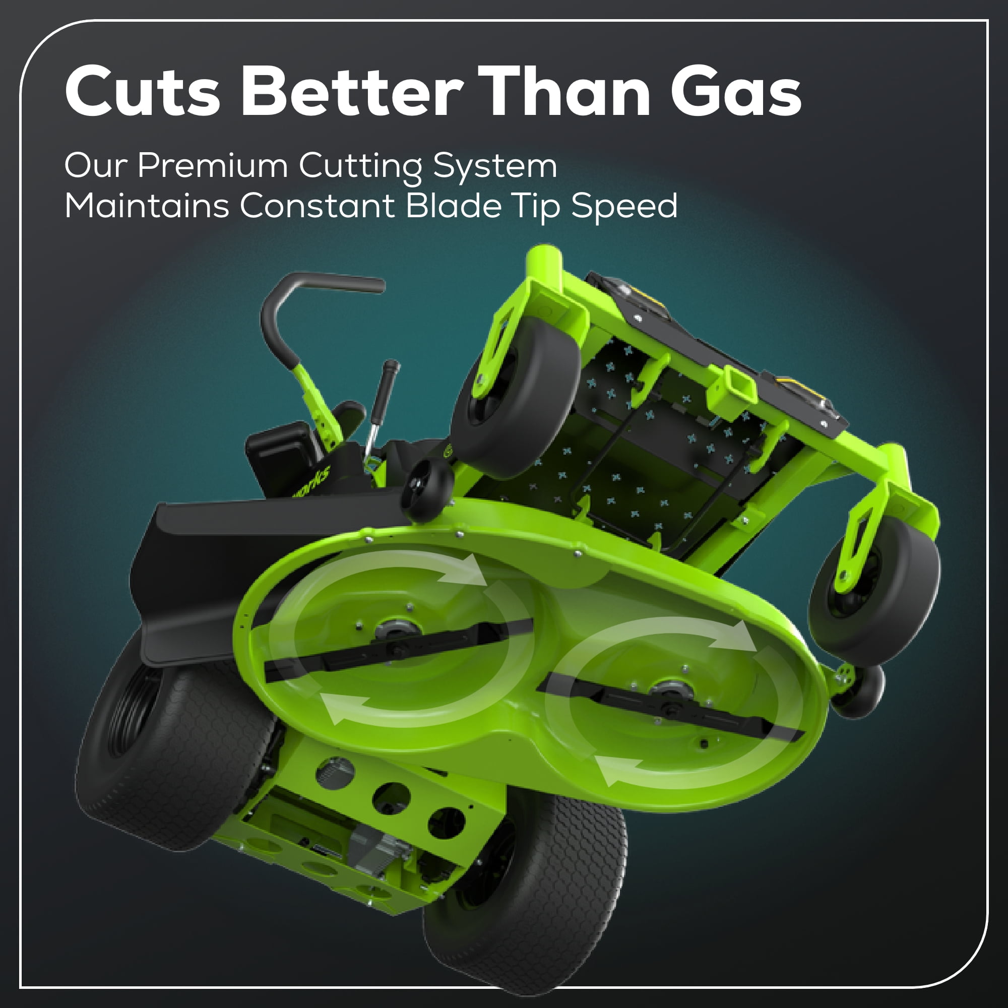 Greenworks 60V 42” Cordless Battery Crossover-Z Zero Turn Riding Lawn Mower + (6) 8Ah Batteries & (1) Wall Charger 7409302