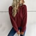 thumbnail image 2 of Yangnuo Womens Trendy Warm Comfy Lapel Fleece Jackets Women'S Winter Casual Zipper Cardigan With Solid Color Long Sleeved Jacket, 2 of 6