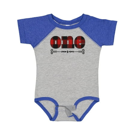 

Inktastic First Birthday Buffalo Plaid Lumberjack Gift Baby Boy or Baby Girl Bodysuit