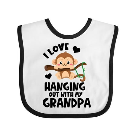 

Inktastic Monkey I Love Hanging out with My Grandpa Gift Baby Boy or Baby Girl Bib