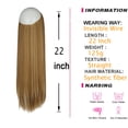 thumbnail image 4 of Women 22 inchs Long Straight Hidden Ponytail Extension Invisible Secret Wire Crown Hair Extensions One Piece Synthetic no Clip in Hair Extensions Hairpiece for Womens/Girls, 4 of 8