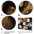 thumbnail image 3 of Designart "Gold Black Marbled Dreamscape I" Modern Geometric Canvas Wall Art, 3 of 5