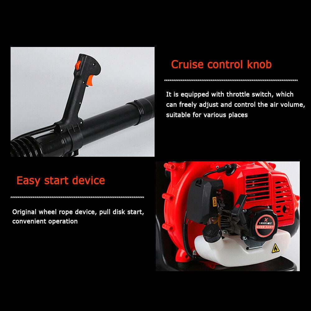 Commercial Gas Leaf Blower Backpack 2 Strokes 42.7CC Grass Lawn Blower 6800r/min