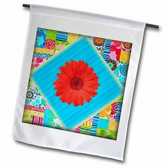 3dRose, Comfort Quilt, 18 x 27 inch Garden Flag