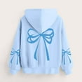 thumbnail image 6 of Girls Hoodie Blue 3-14 Years, Cute Bow Print Kids Pullover Sweatshirt, Soft Casual Hoodie with Pocket for Girls,Size 3-4 T, 6 of 7