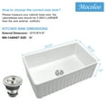 thumbnail image 2 of 33 Inch Large Rectangular White Ceramic Farmhouse Apron Sink Single Bowl Undermount Porcelain Kitchen Sink with Bottom Grid and Drain Assembly Combo, 2 of 9