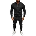thumbnail image 2 of LEKWK Tracksuit Men 2 Piece Outfit Quarter Zip Mock Neck Sweatshirt and Jogger Sweatpants Athletic Fall Winter Gym Sweatsuits Matching Sets, 2 of 6
