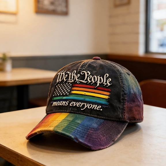 Pride Month Baseball Cap, Means Everyone Hat Design, Adjustable Casual Sun Hat for Daily Wear, Comfortable Breathable Cap for Parades Events Parties and Outdoor Summer Activities, 7*2.8*4in, C