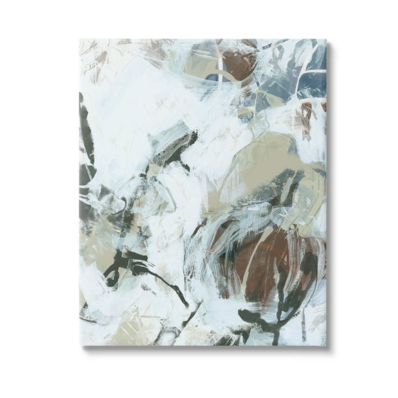 Stupell Industries Expressive Neutral Abstraction Abstract Painting Gallery Wrapped Canvas Art Print Wall Art, 16 x 20
