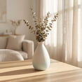 thumbnail image 3 of REGALWOVEN Mini White Ceramic Vase Small Ribbed Bud Vase for Single Stem Flower, Minimalist Decorative Tiny Vase for Vanity Sky Blue 2.8"L x 2.8"W x 4.3"H, 3 of 6
