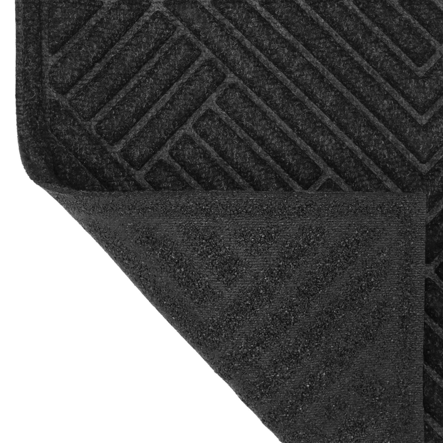 Contours "Delwood" 18-inch x 30-inch Rectangular Needlepunch Charcoal Doormat, 18-inch x 30-inch