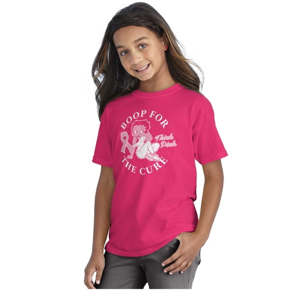 Breast Cancer Betty Boop For The Cure Girls Kids T Shirt Tees Teen Brisco Brands XS