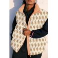 thumbnail image 3 of Women Floral Printed Puffer Vest Stand Collar Zip‑Up Sleeveless Quilted Jacket with Pockets, 3 of 5