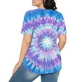 thumbnail image 5 of Womens Tie-Dye T Shirts Summer Fashion Tunic Tops for Leggings Colorful Round Neck Short Sleeve Tee, 5 of 7