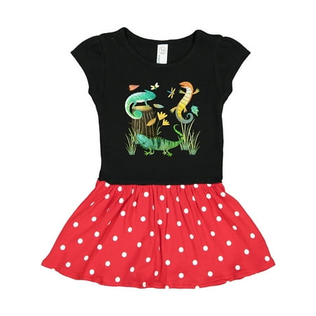 

Inktastic Cute Lizards Hanging out Gift Toddler Girl Dress