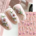 thumbnail image 2 of Pegatinas para uñas 5D, flores, decoración de líneas geométricas, deslizadores en relieve acrílico, marco dorado, calcomanías para uñas, flor de cerezo, manicura, GLJI-5D05 Dengxun unisex, 2 of 2