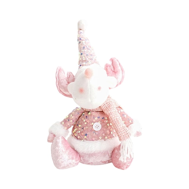Muñeco de peluche navideño, adorno creativo, figura de peluche, muñeco de Navidad relleno para Reno sentado