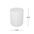 thumbnail image 2 of Cylindrical Outdoor Side Table, Inverted Scallop Edge Accent Table, Lightweight Concrete Minimalist End Table, No Assembly Required, 2 of 5