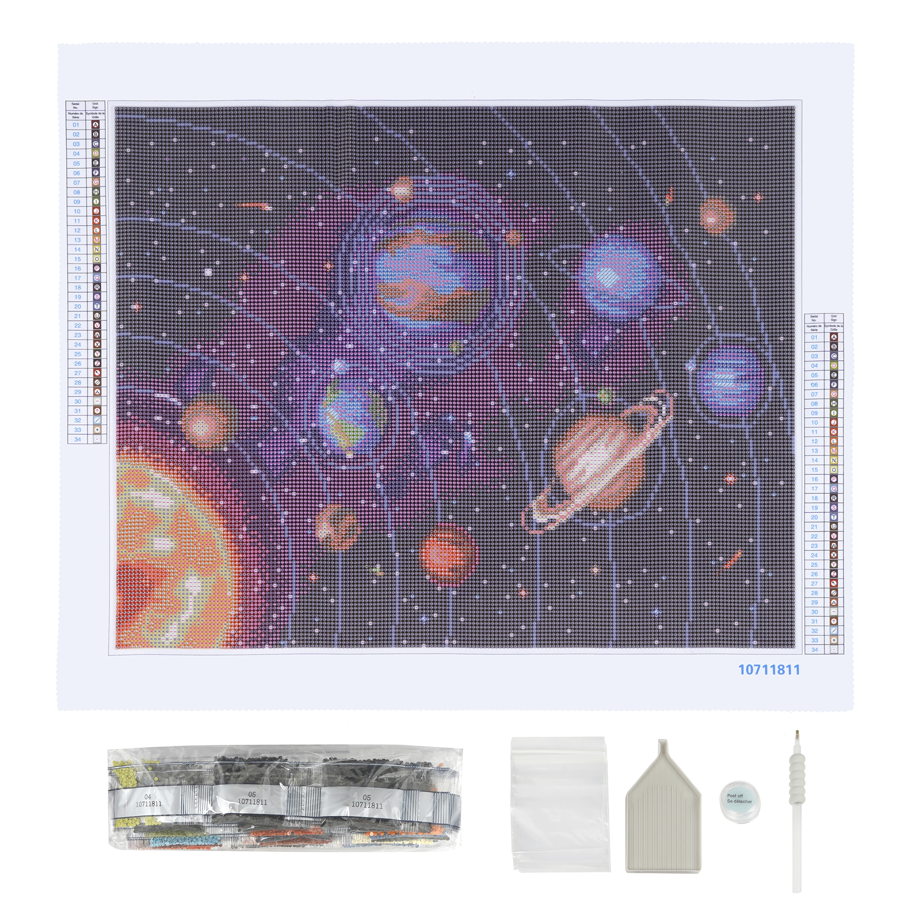 Solar System Painting Diamond Art Kit by Make Market – Full Drill with Gems & Tools - 16" x 20" Canvas - 6 Pack