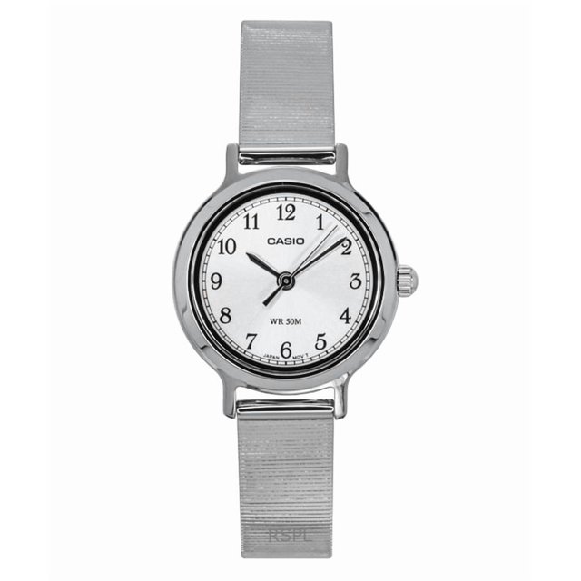Casio Standard Montre pour Femme Analogique en Acier Inoxydable, Cadran Argenté, Quartz LTP-B170D-7BV