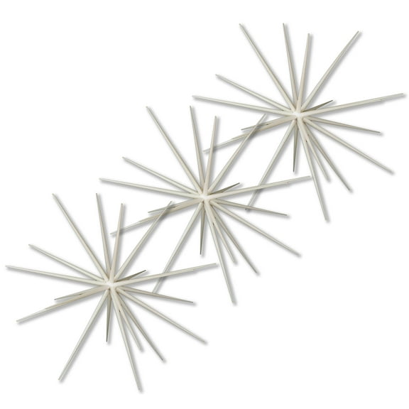 3 Pack of 15" Starburst Ornament with White Glitter