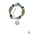 thumbnail image 2 of Silvertone Domed Multi Color DVM Green Christmas Bead Bracelet, 2 of 4